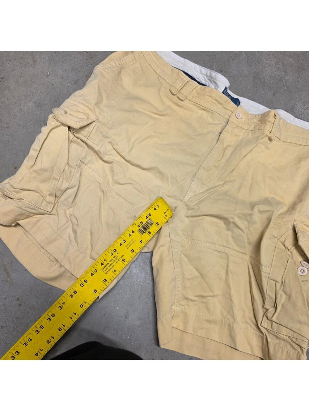 Polo Ralph Lauren Men's Classic Fit Beige Cargo Canvas Shorts Cotton Zip 48B